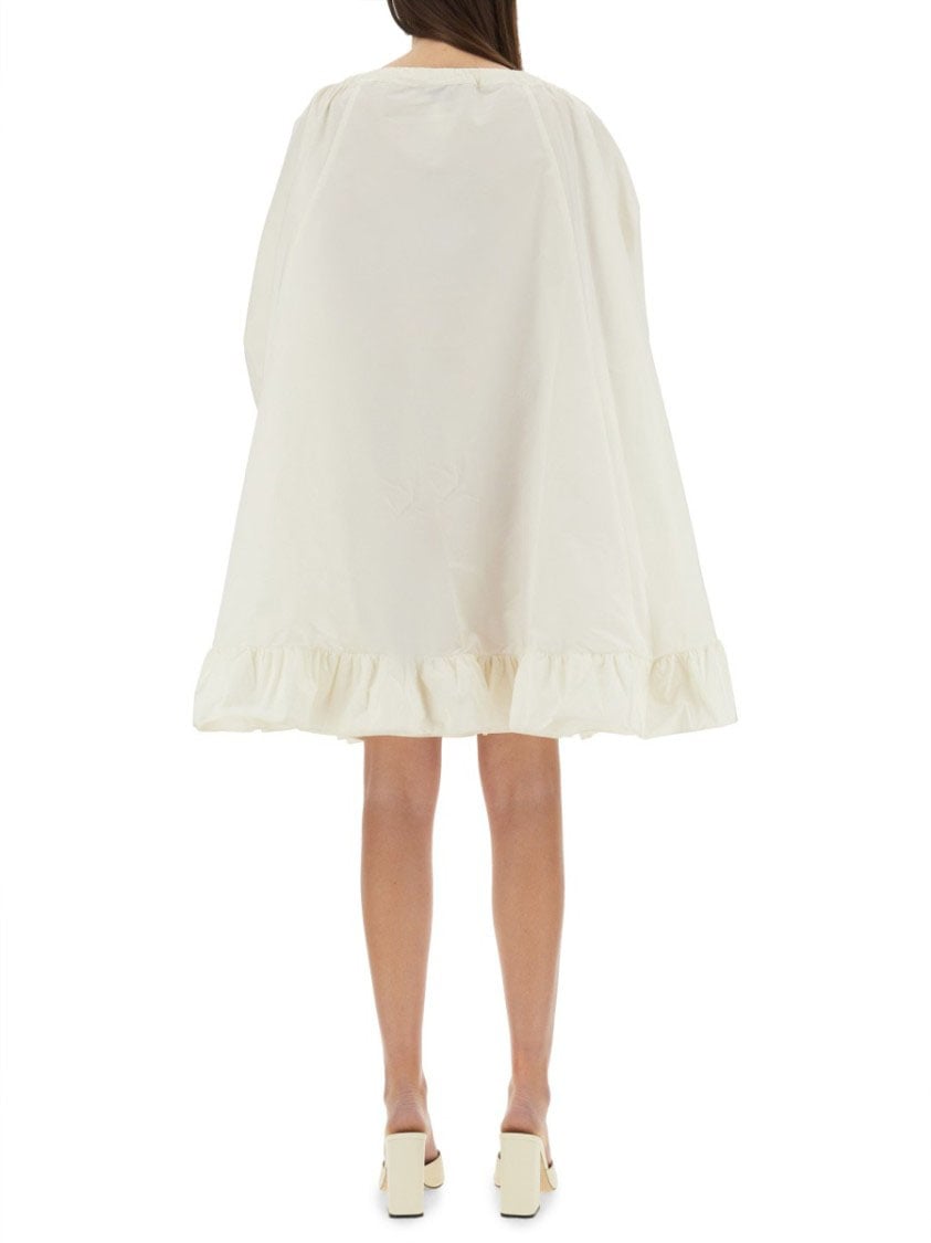 Patou Ruffle Hem Dress Neutraal