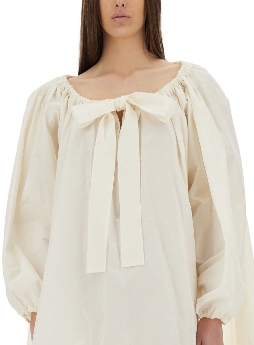 Patou Ruffle Hem Dress Neutraal