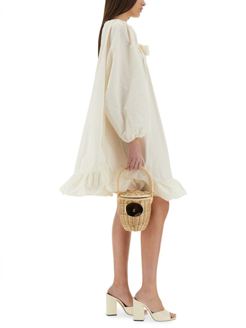 Patou Ruffle Hem Dress Neutraal