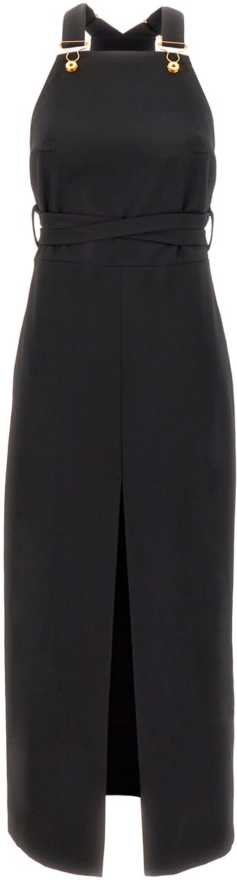Patou Patou Black stretch wool Dungaree dress Zwart