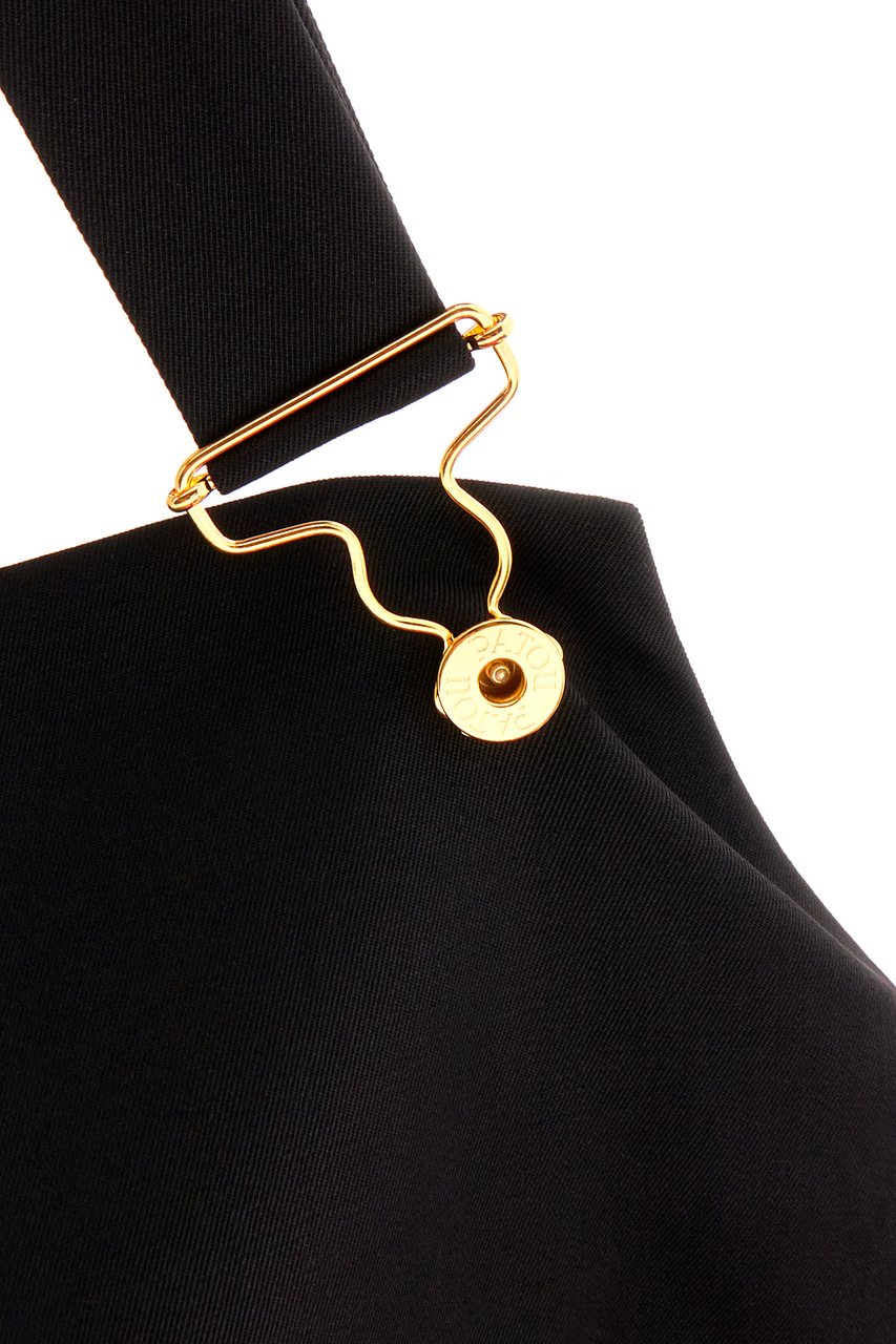 Patou Patou Black stretch wool Dungaree dress Zwart