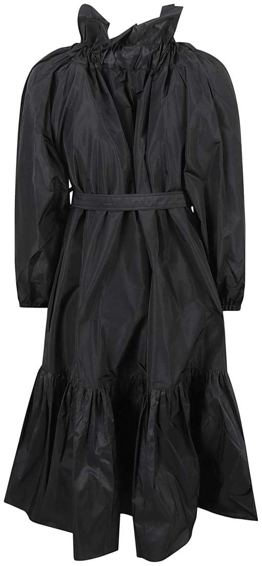 Patou Structured Black Dress With High Neckline Zwart