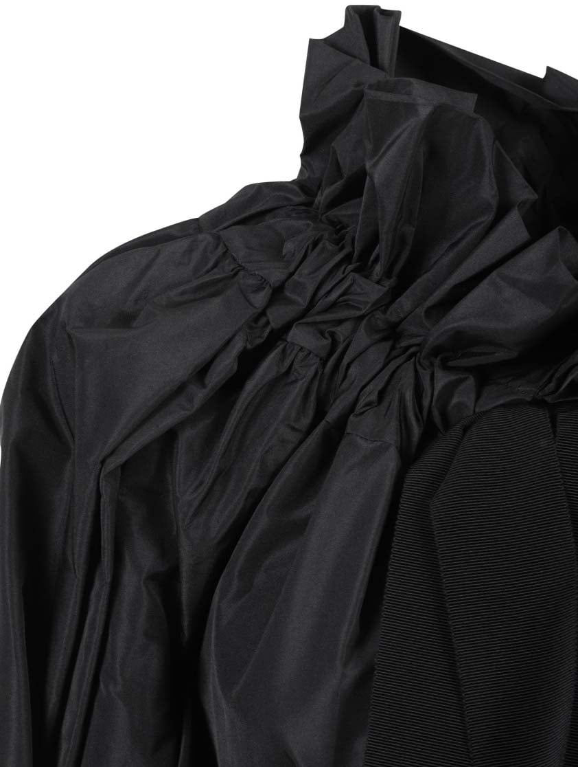 Patou Structured Black Dress With High Neckline Zwart