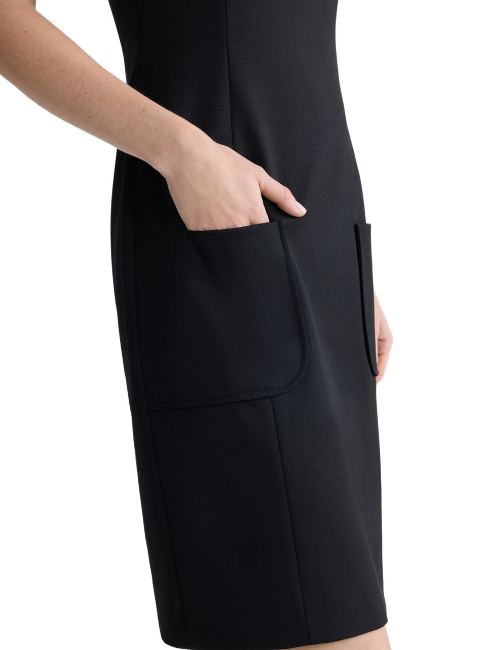 Patou Black Silk And Nylon Mini Dress Zwart
