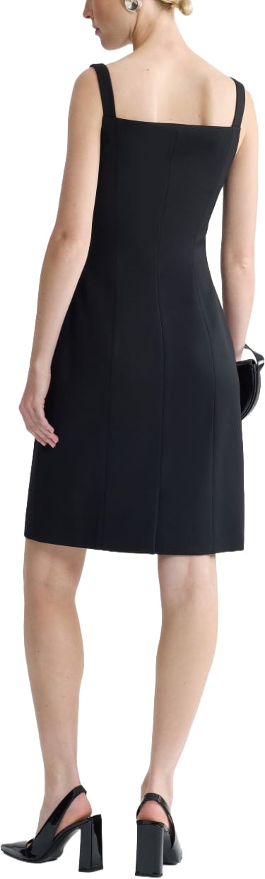 Patou Black Silk And Nylon Mini Dress Zwart
