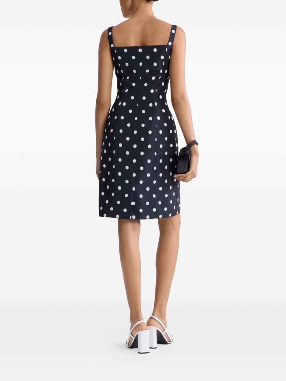 Patou Silk And Nylon Polka Dot Mini Dress Zwart