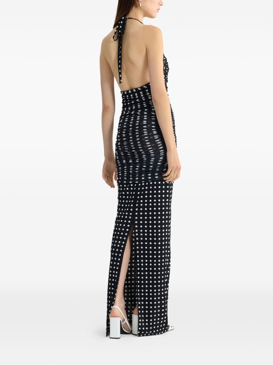 Patou Form-Fitting Maxi Dress With Halter Neckline Grijs