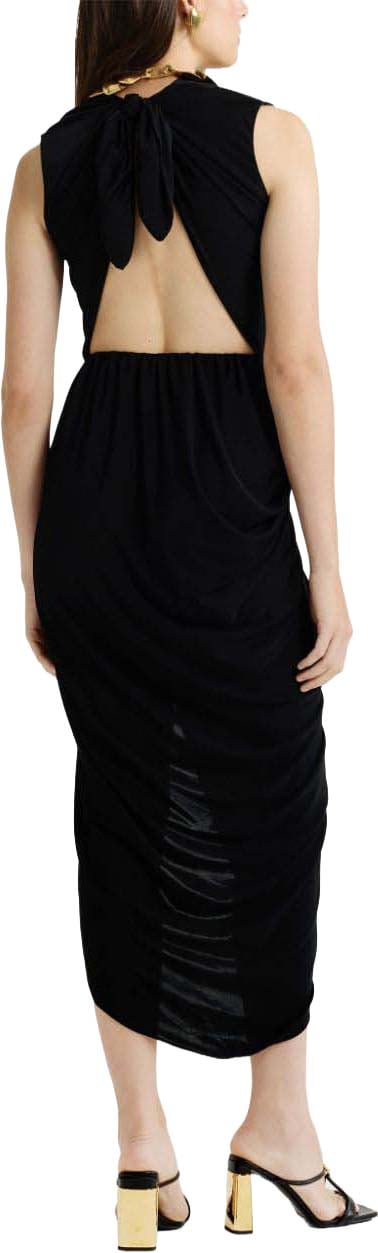 Patou Sleeveless Black Midi Dress Zwart