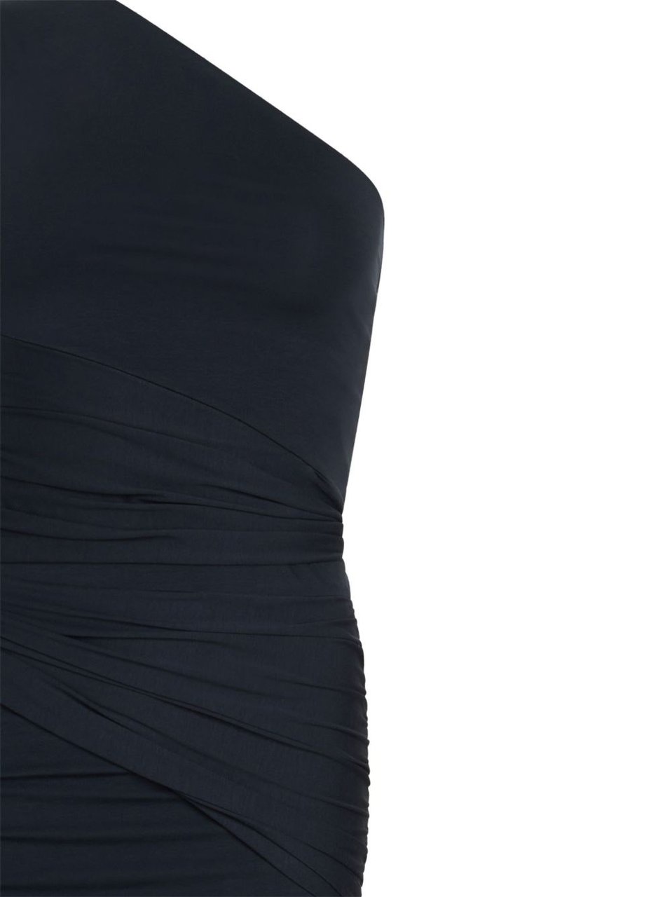 Patou Midnight Blue Asymmetric Mini Dress Zwart
