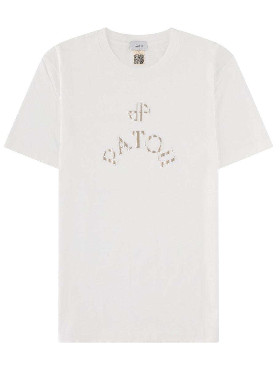 Patou Logo Embroidered Crew Neck Top Wit