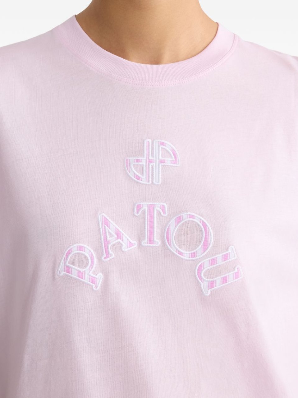 Patou Logo Detail Crew Neck Top Paars