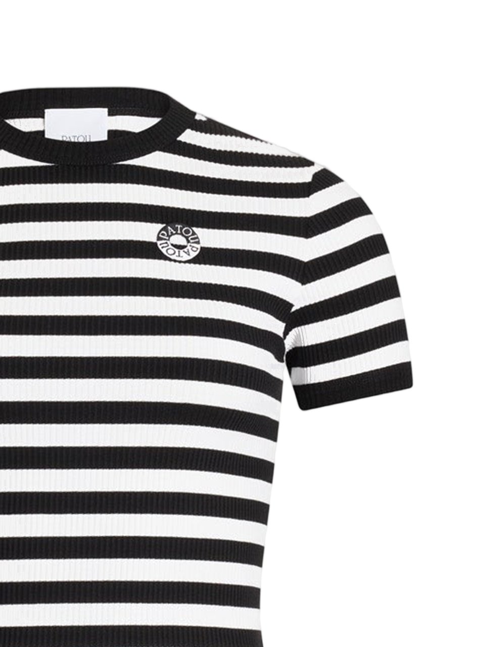 Patou Striped Stretch Cotton T-Shirt Wit