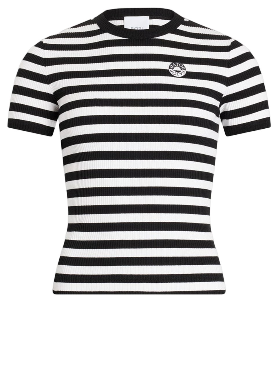 Patou Striped Stretch Cotton T-Shirt Wit