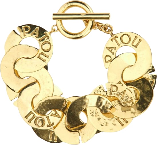 Patou Gold Interlocking Links Bracelet With Engraved Logo Goud