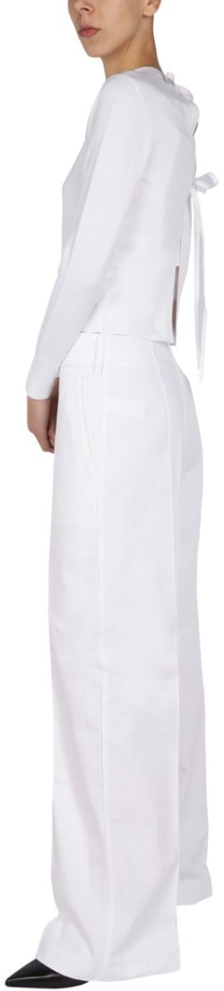 Patou Ribbed Jersey Top With Open Back Wit