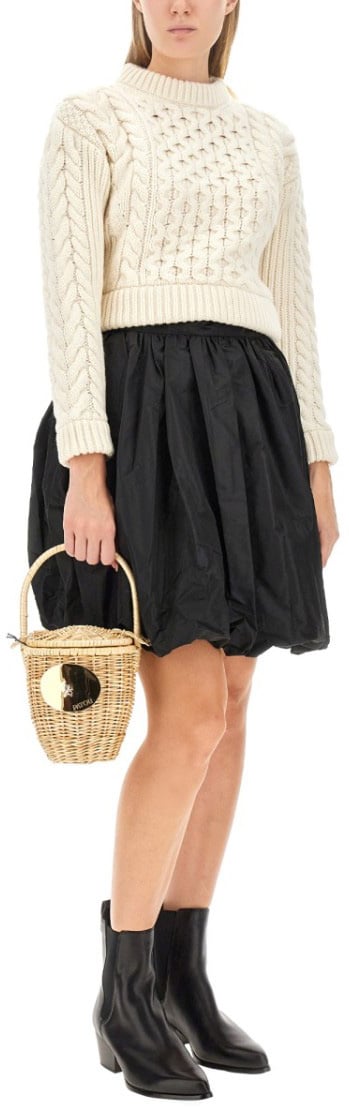 Patou Textured Cable Knit Sweater Neutraal