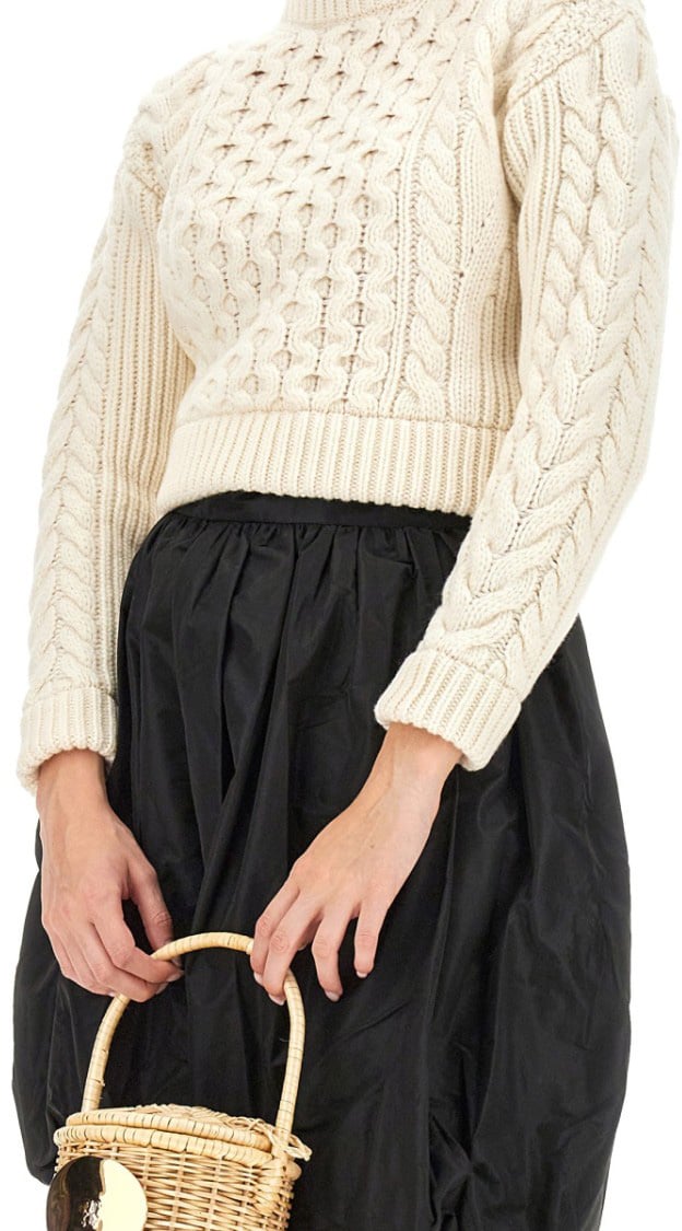 Patou Textured Cable Knit Sweater Neutraal