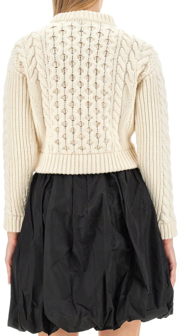 Patou Textured Cable Knit Sweater Neutraal