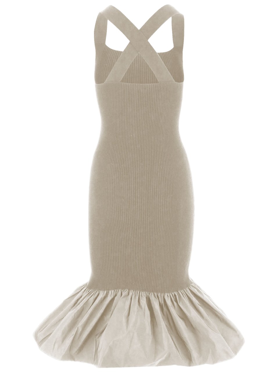 Patou Long Dress In Stretch Cotton Blend Grijs