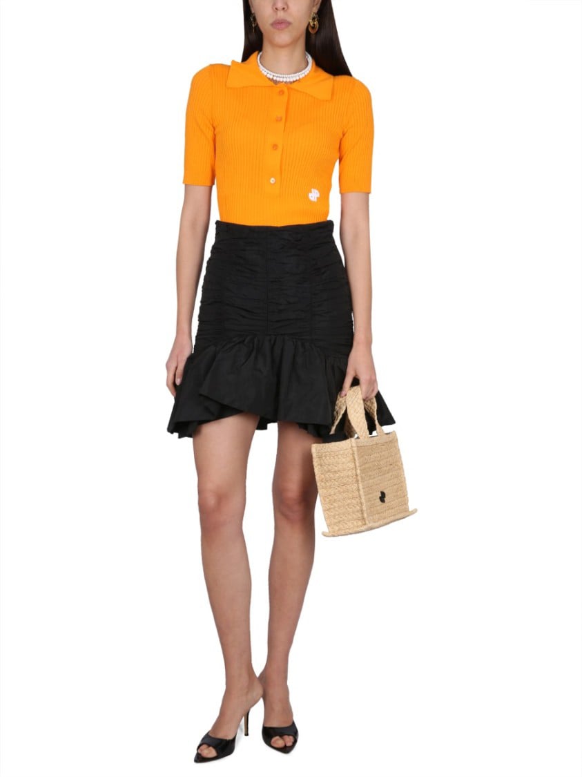 Patou Flounced Mini Skirt Zwart