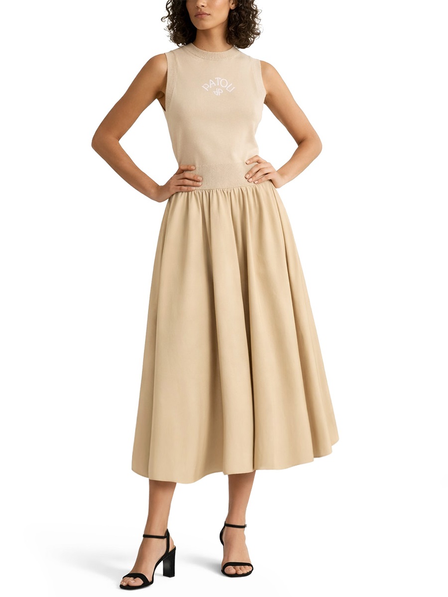 Patou Full-Length Gathered Waistband Maxi Skirt Bruin