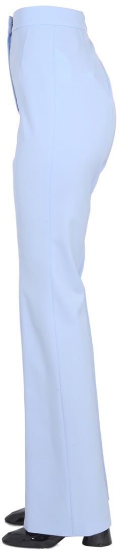 Patou High-Waisted Straight-Leg Wool Pants Blauw