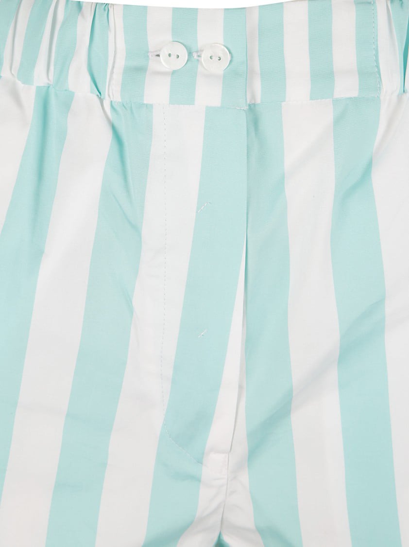 Patou Relaxed Fit Striped Shorts With Elastic Waistband Wit