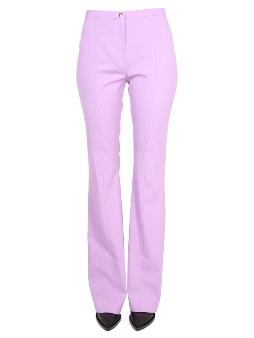 Patou High-Waisted Flared Virgin Wool Pants Paars