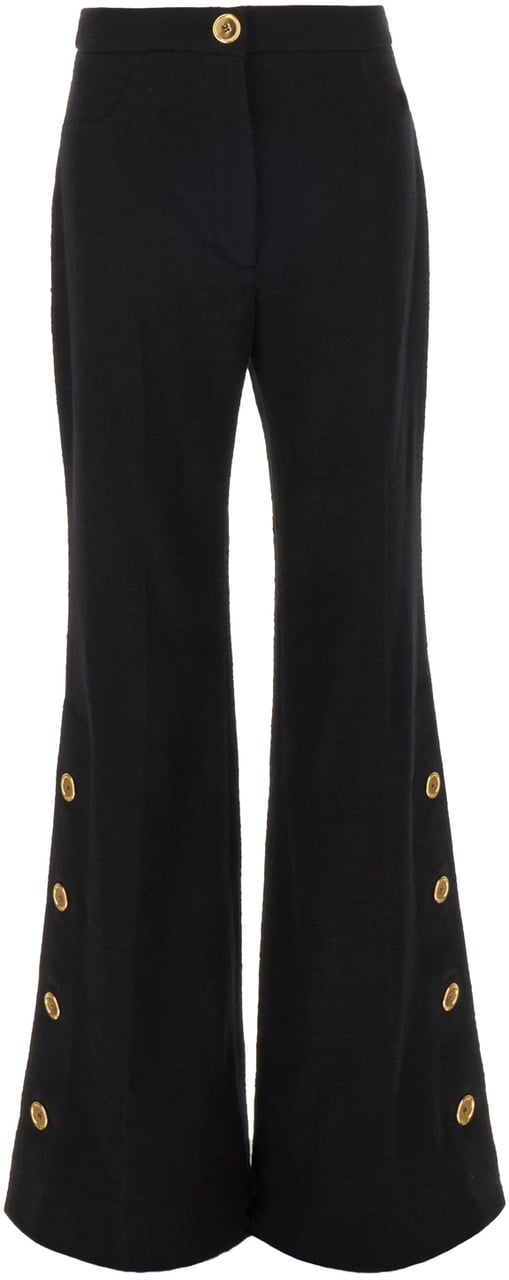 Patou Patou Black stretch cotton pants Zwart