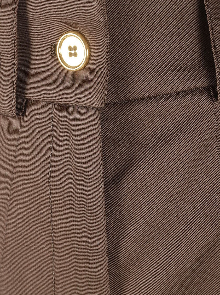 Patou Tailored Brown Shorts With High Waist Bruin