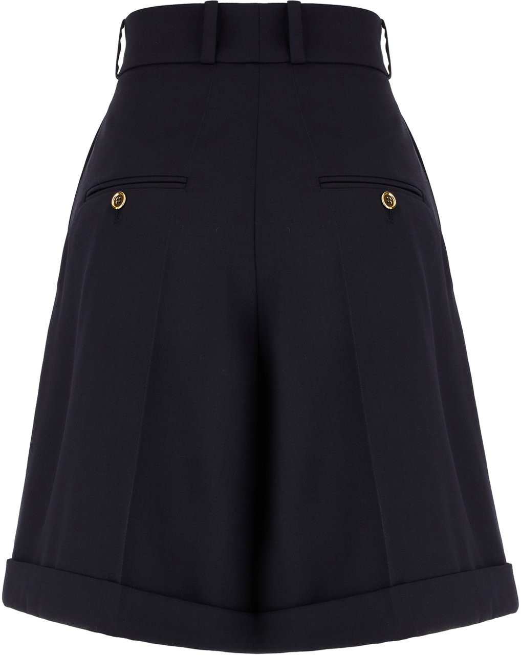 Patou Patou Navy blue stretch wool bermuda shorts Blauw