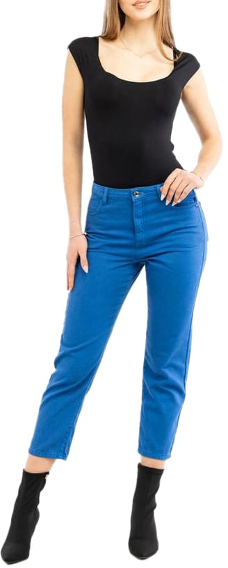 Patrizia Pepe Patrizia Pepe Blue Cotton Casual Pants Blauw