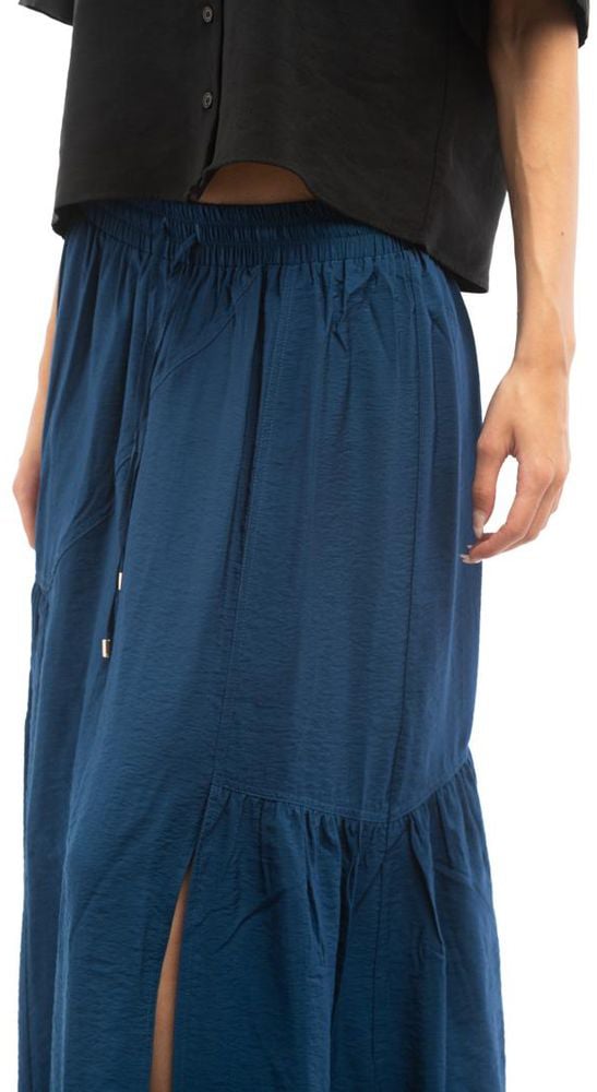 Patrizia Pepe Blue Viscose Long Skirt Blauw