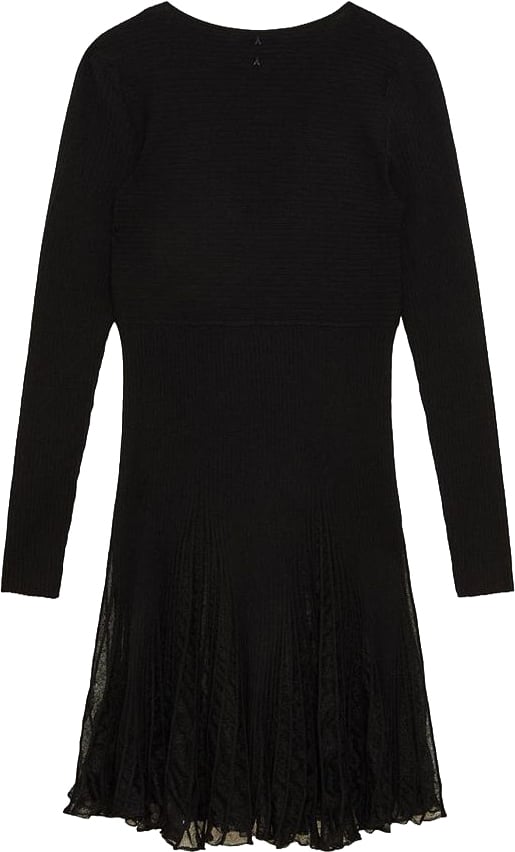 Patrizia Pepe Patrizia Pepe Black Viscose Casual Dress Zwart