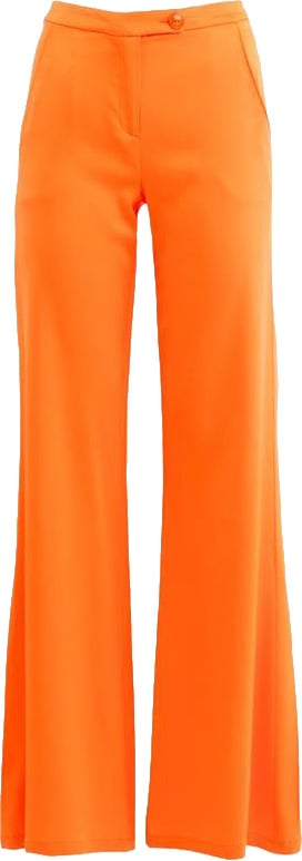 Patrizia Pepe Orange Viscose Casual Pants Oranje