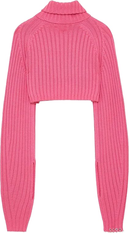 Patrizia Pepe Patrizia Pepe Red Marabou Turtleneck Rood