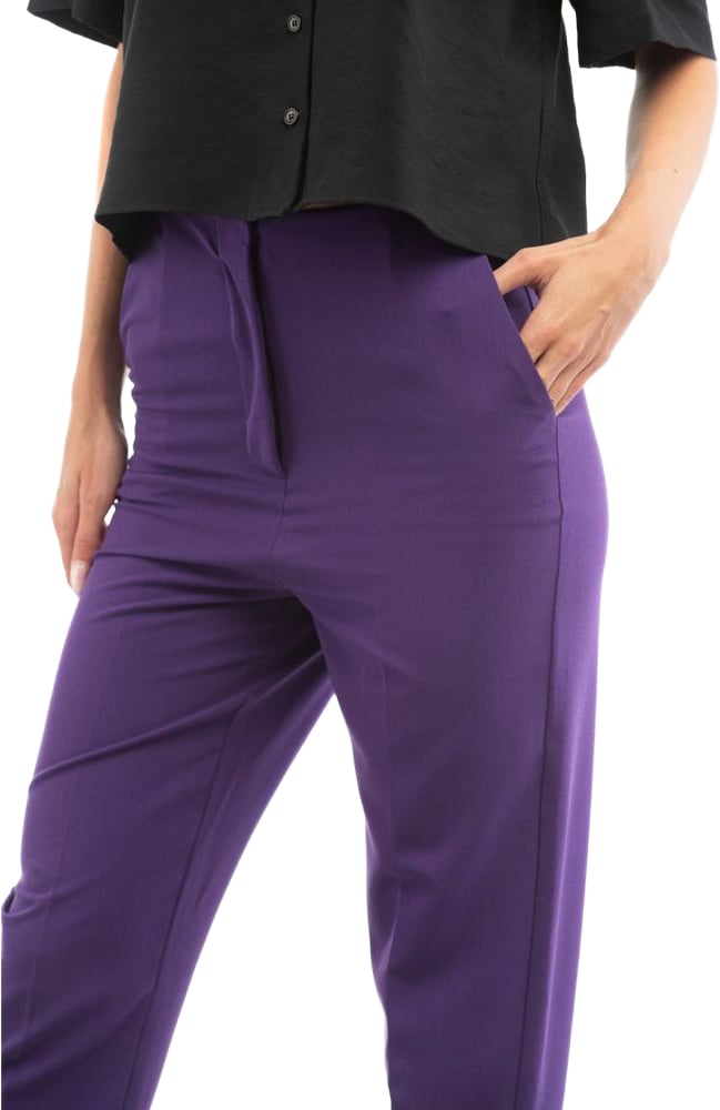 Patrizia Pepe Purple Polyester Casual Pants Paars