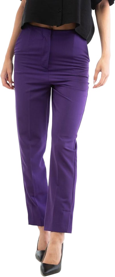 Patrizia Pepe Purple Polyester Casual Pants Paars