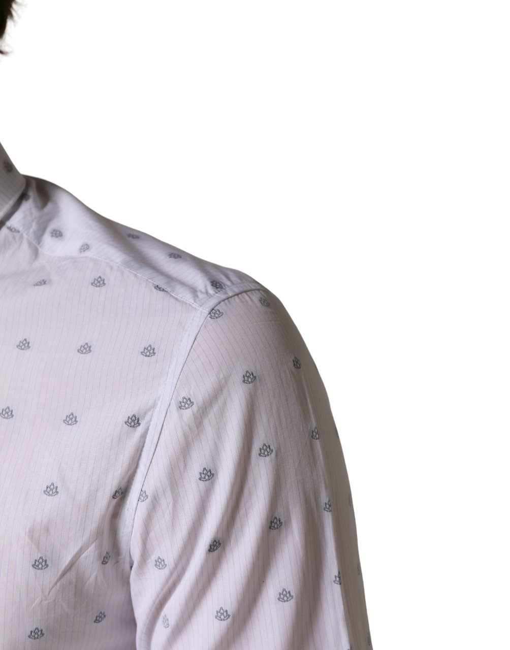 Patrizia Pepe White Cotton Slim Fit Collared Men Dress Shirt Wit