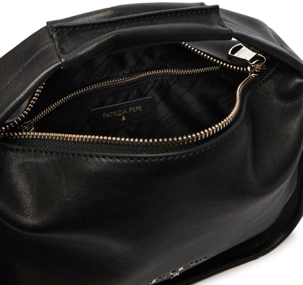 Patrizia Pepe Black Soft Top Handle Bag Zwart