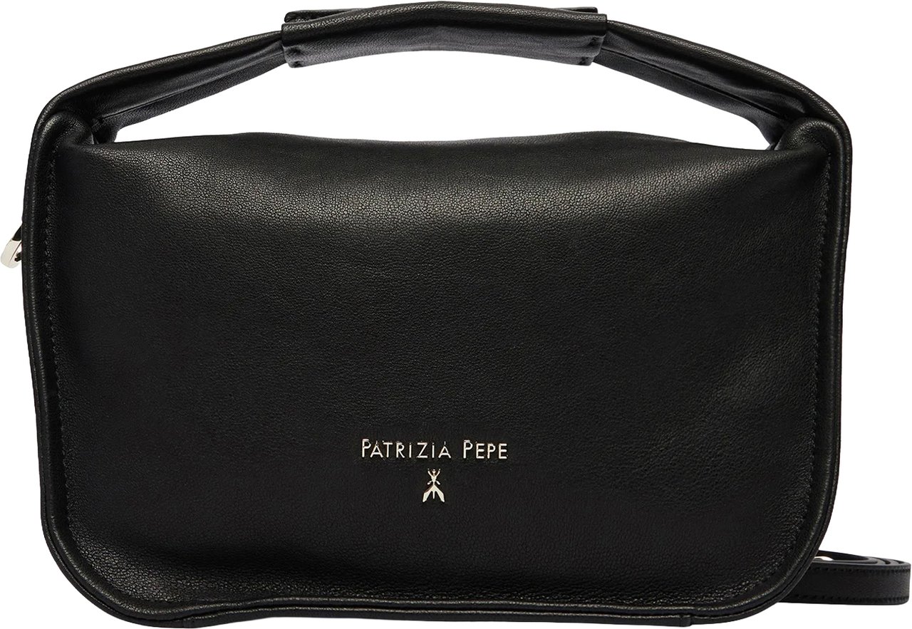 Patrizia Pepe Black Soft Top Handle Bag Zwart