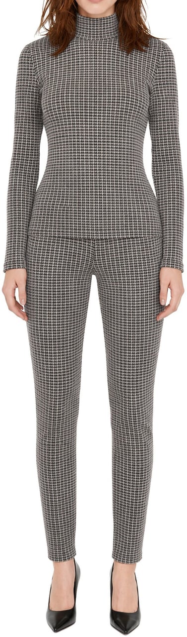Patrizia Pepe Trousers Gray&Brownmicrocheck Taupe