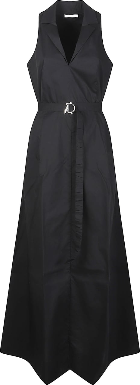 Patrizia Pepe Long Dress Black Zwart