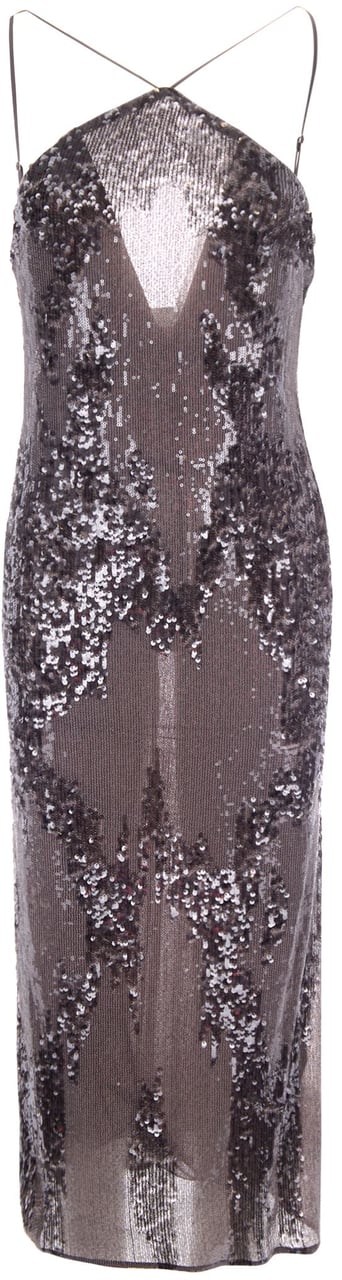 Patrizia Pepe Dresses Reef Gray Sequins Taupe