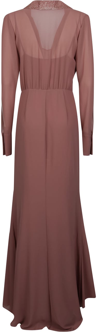 Patrizia Pepe Long Sleeve Dress Brown Bruin