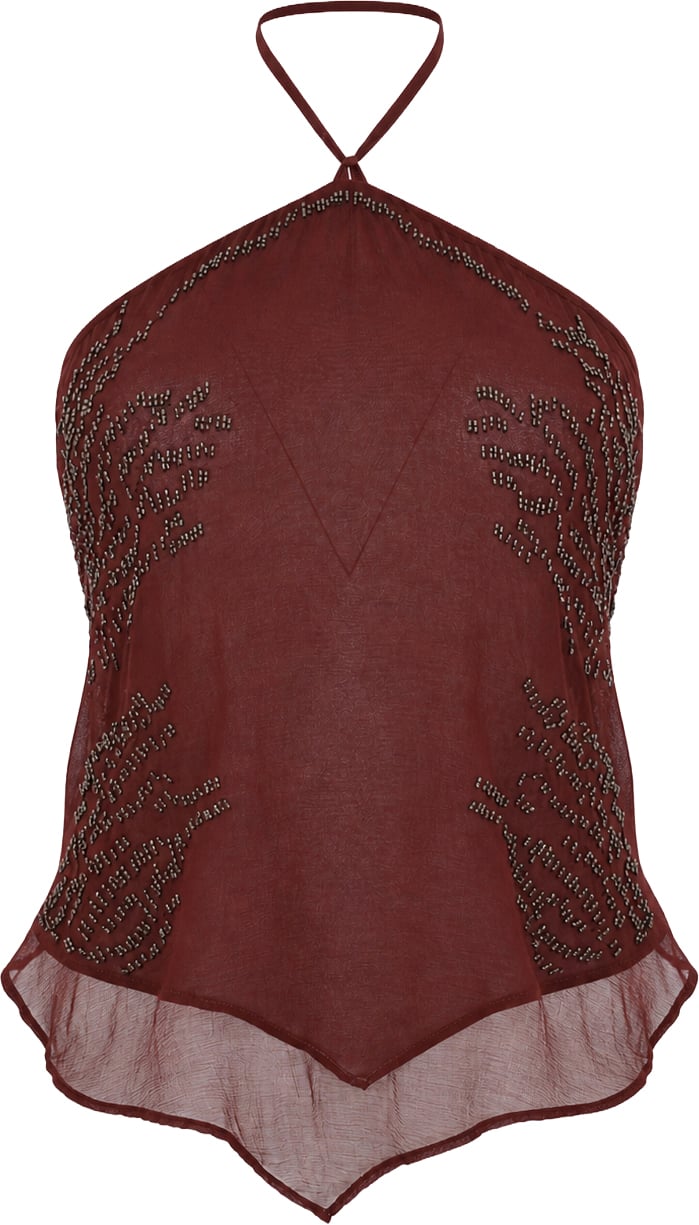 Patrizia Pepe Top Wood Brown Bruin