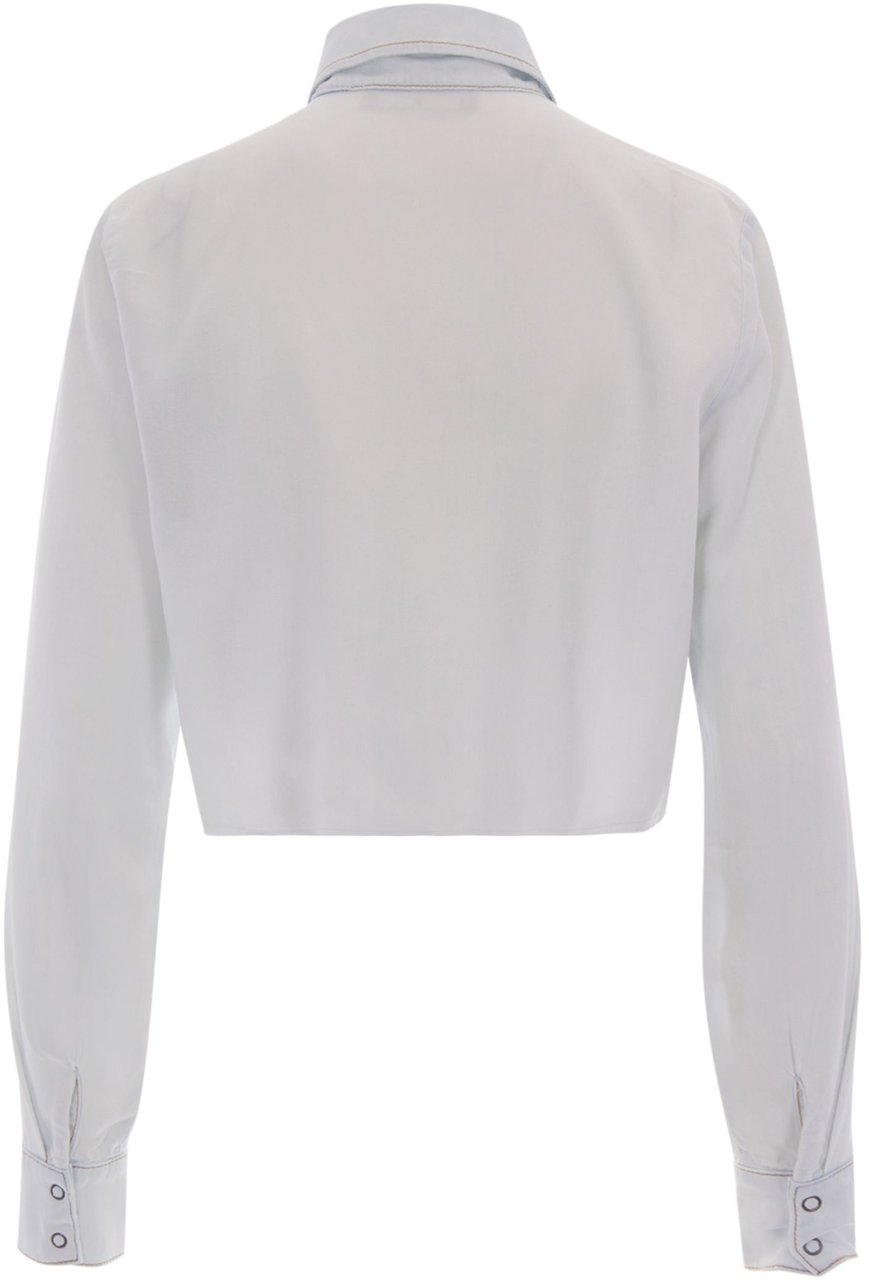 Patrizia Pepe Shirts Super Bleach Tencel Lichtgrijs