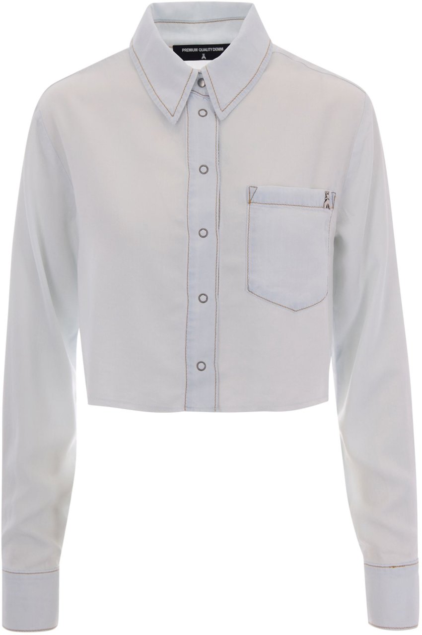 Patrizia Pepe Shirts Super Bleach Tencel Lichtgrijs