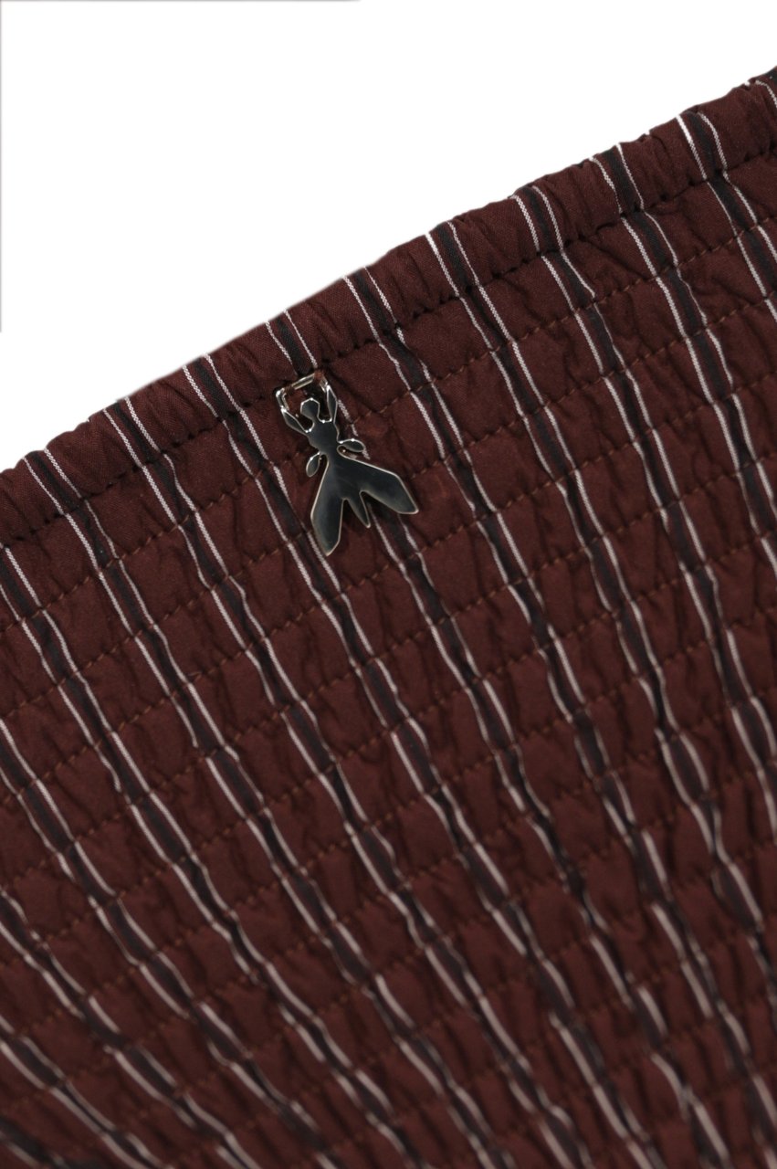 Patrizia Pepe Top Wood Brown Stripes Bruin