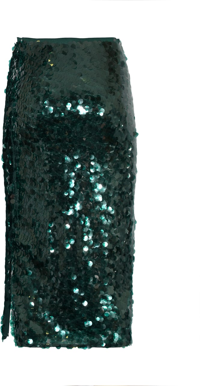 Patrizia Pepe Skirts Deep Green Sequins Groen